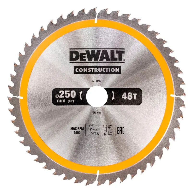 Диск пильный DeWALT "CONSTRUCTION" 250х30мм DT1957-QZ