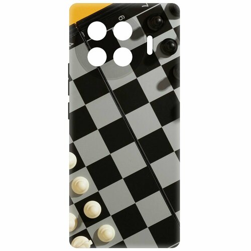 Чехол-накладка Krutoff Soft Case Шахматы для TECNO Spark 20 Pro+ черный чехол накладка krutoff soft case шахматы для tecno spark 20 pro черный