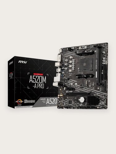 Изображение товара Материнская плата MSI "A520M-A Pro", чипсет AMD A520, форм-фактор microATX