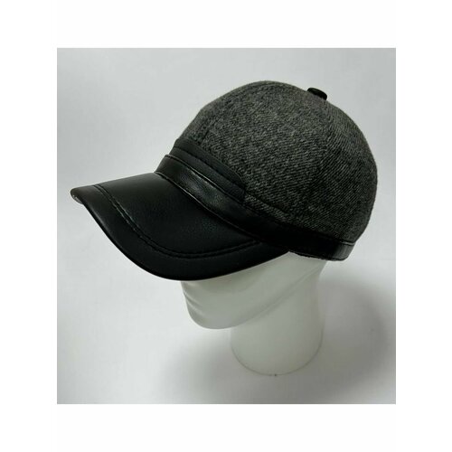 фото Бейсболка , размер 59, черный, серый шапка-сиб