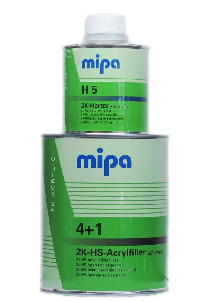 MIPA HS Грунт 4+1 Acrylfiller 1л. Черный + отв. Н5 0.25л.