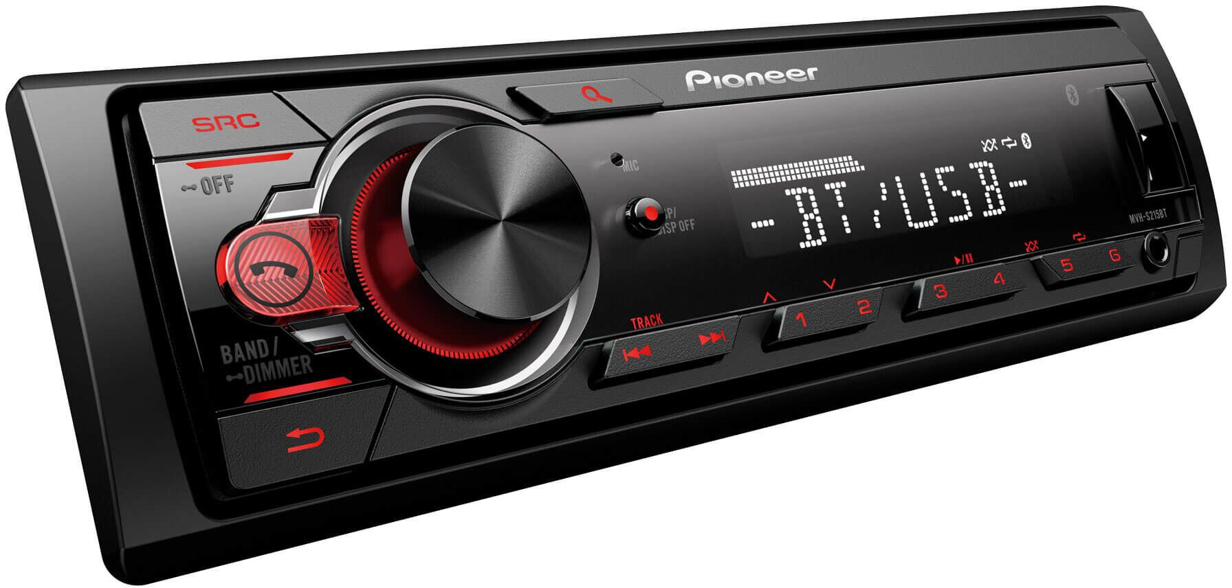 Автомагнитола Pioneer MVH-S215BT 1DIN 4x50Вт RDS