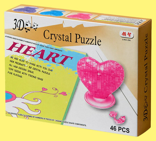 Головоломка-пазл 3D Сердце №1 (фиолетовая)