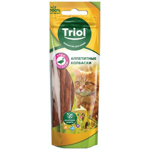 Triol (лакомства) Аппетитные колбаски из курицы с треской для кошек 40г 20171004 0,04 кг 42685 (2 шт)