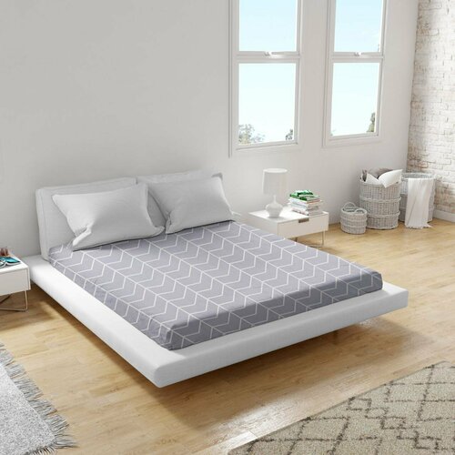 ПРСР9020Зигзаг Простыня сатин на резинке 90200 100 хлопок ТМ 33 Перины 999₽