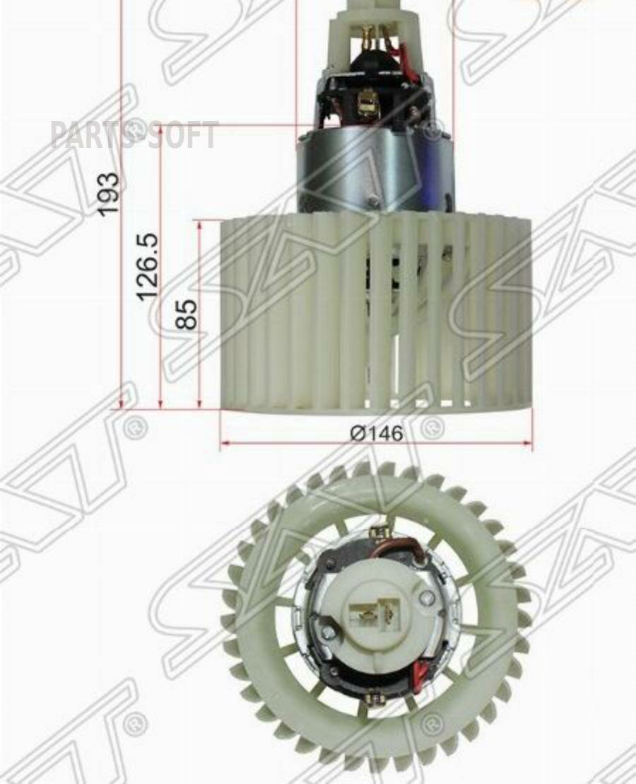 SAT ST-4A0959101A Мотор отопителя салона AUDI 100 90-94/AUDI A6 94-97