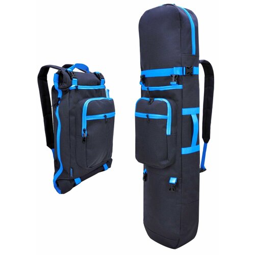 Чехол рюкзак для самоката, скейтборда и ружья STU c регулируемой длиной 80-120 см, цвет графит с голубым