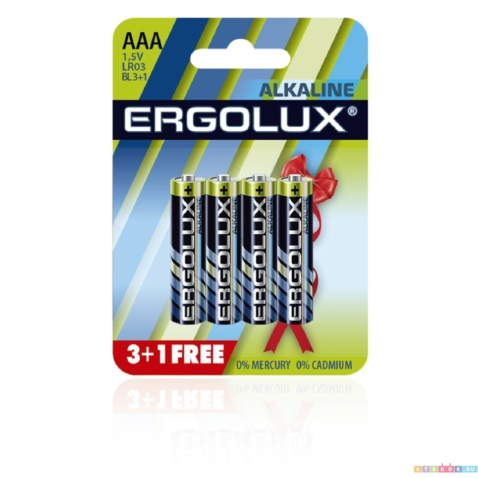 Ergolux LR03 BL3+1(FREE) (12865) Батарейка 12865