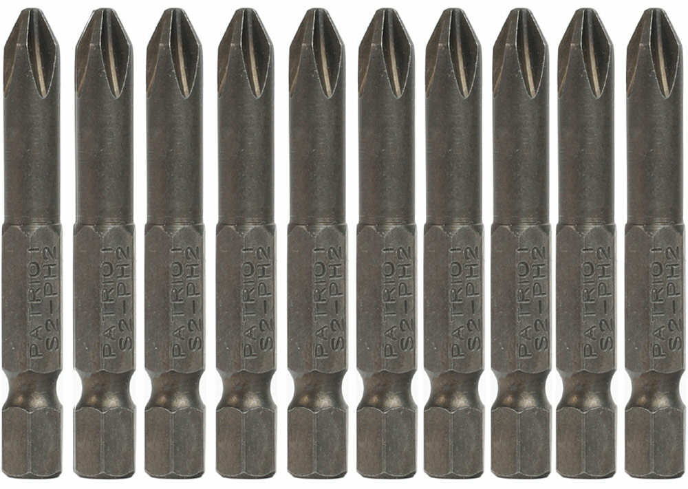 Бита Patriot сталь S2 длина 50 мм в пластиковом боксе 10 штук (PH2)