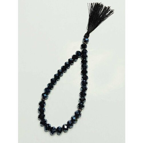 Четки из черного гранённого хрусталя 33 бусины , диаметр каждой бусины 8 мм.