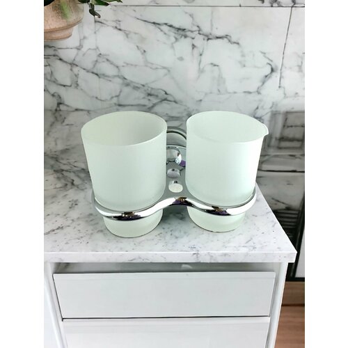 Стакан двойной для ванны с держателем для зубных щеток Rainsberg