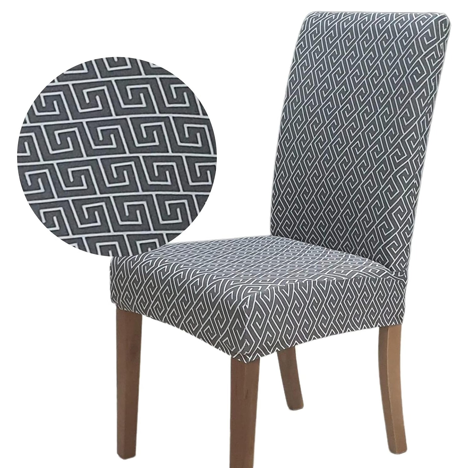 Чехол на стул для мебели, 65х45см, серый греция