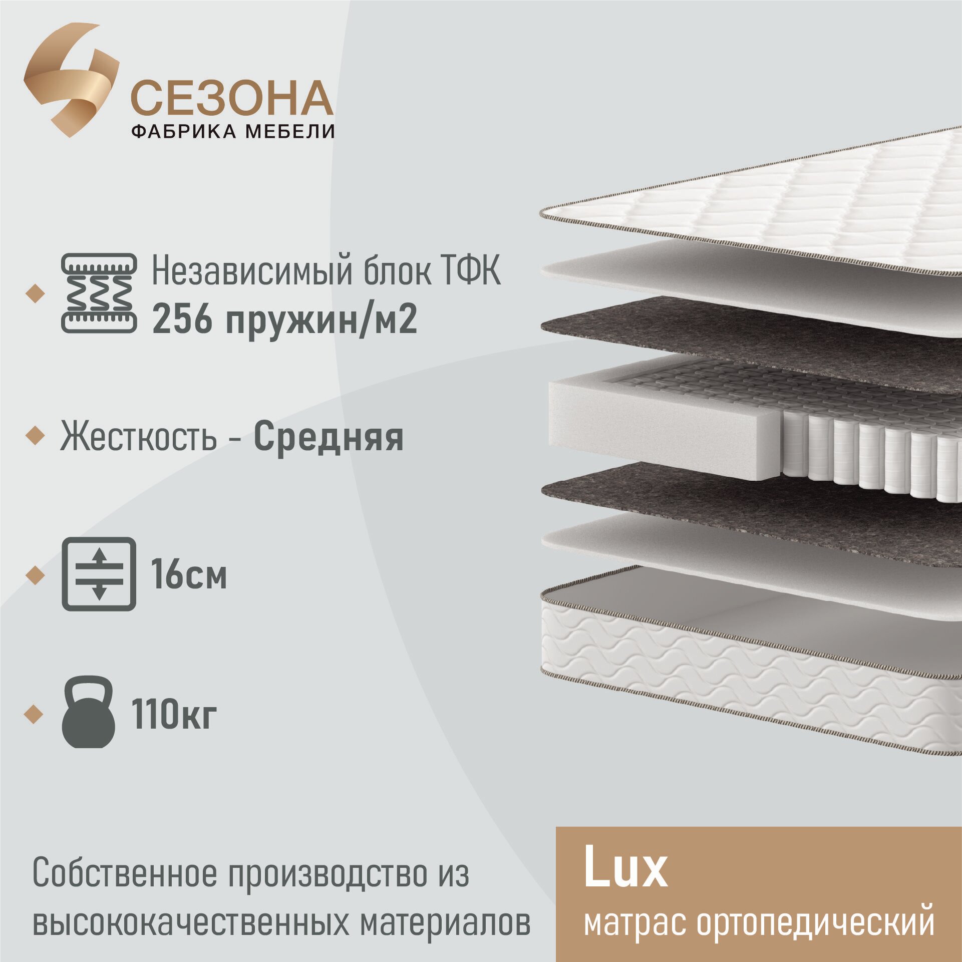 Матрас ортопедический Lux 90х190