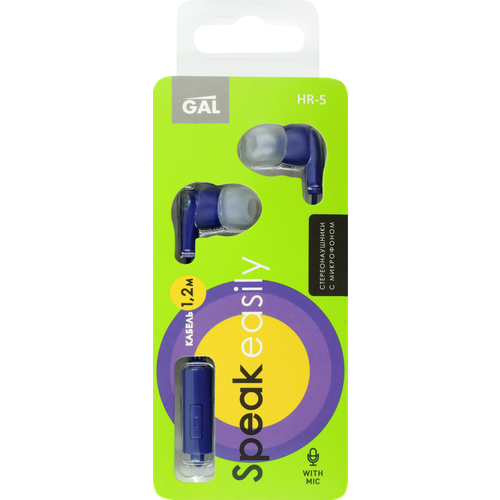 Наушники GAL HR-5 с микрофоном в ассортименте 436₽