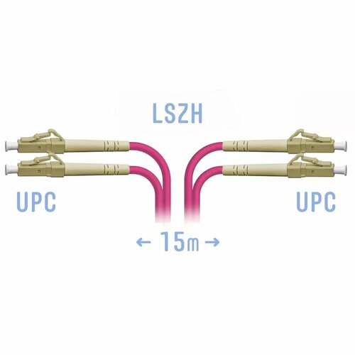 Патч-корд оптический SNR (SNR-PC-LC/UPC-MM4-DPX-15m)