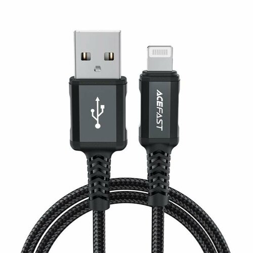 Кабель USB ACEFAST C4-02 для Lightning, 2.4А, длина 1.8м, black кабель usb acefast c2 02 для lightning 2 4а длина 1 2м черный