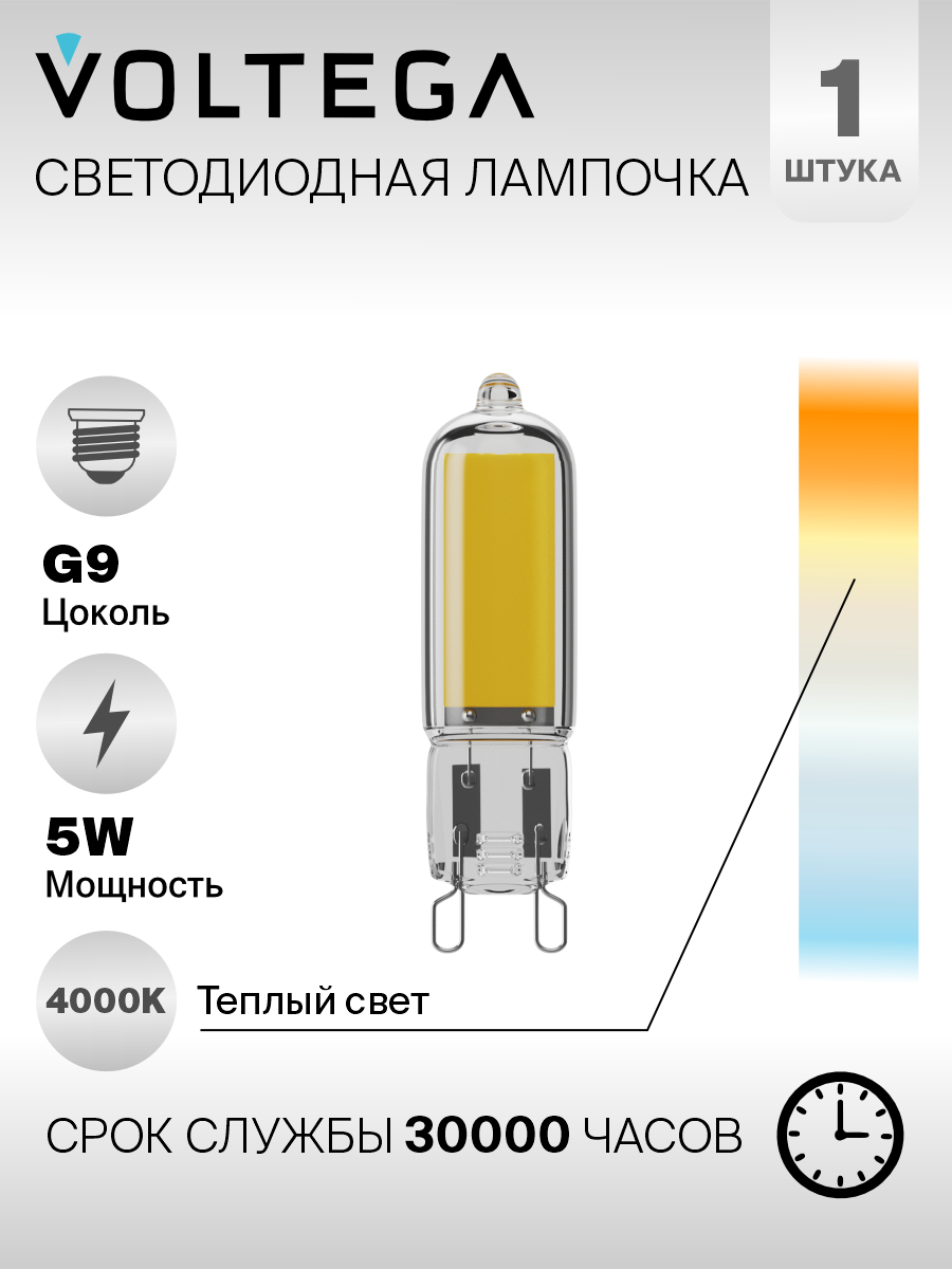 Лампа светодиодная Voltega Simple Capsule 7091 G9