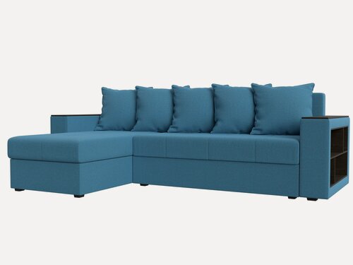 Изображение товара Диван угловой Дубай Лайт левый угол, рогожка Амур голубой
