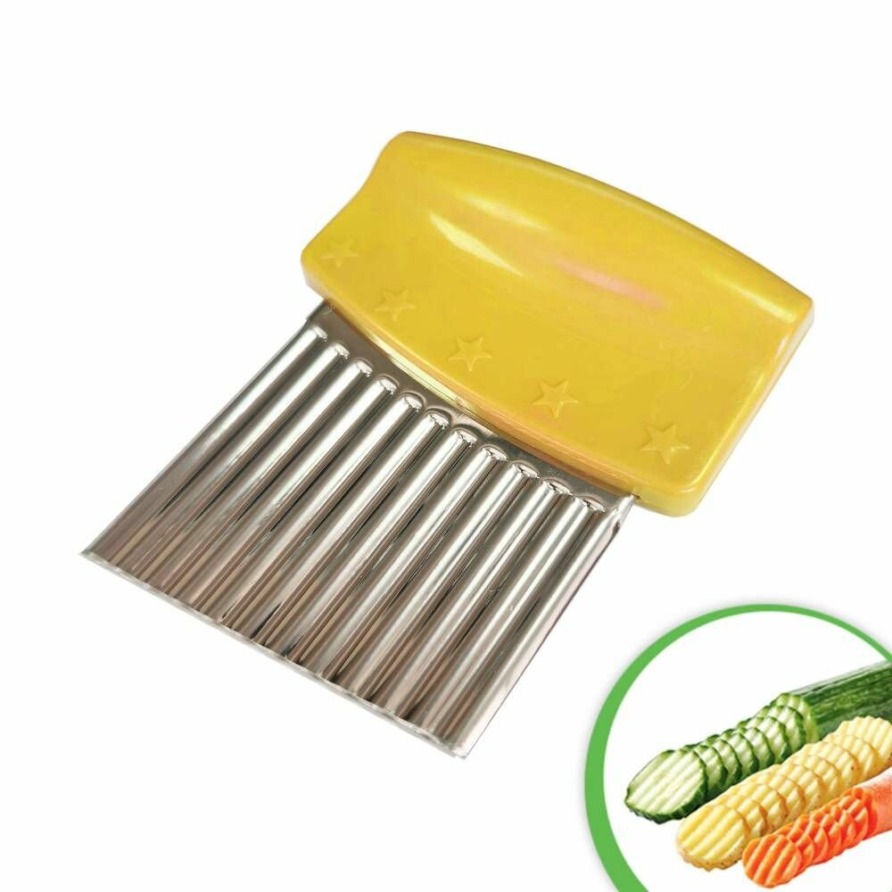 фото Овощерезка для волнистой нарезки, цвет желтый