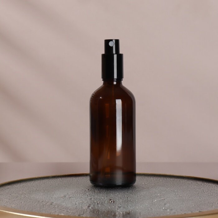 ONLITOP Бутылочка для хранения, с распылителем, 100 мл, цвет коричневый/чёрный