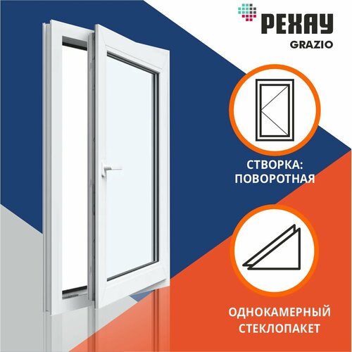 Окно однокамерное 800x800 мм поворотное GRAZIO | vitraj-okna-12011-rfbs