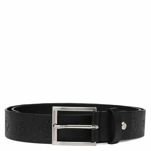 Ремень GUESS, размер M, черный women belt fashion leather punk belt with adjustable love heart holes luxury designer buckle belt for dress jeans cool boy girl