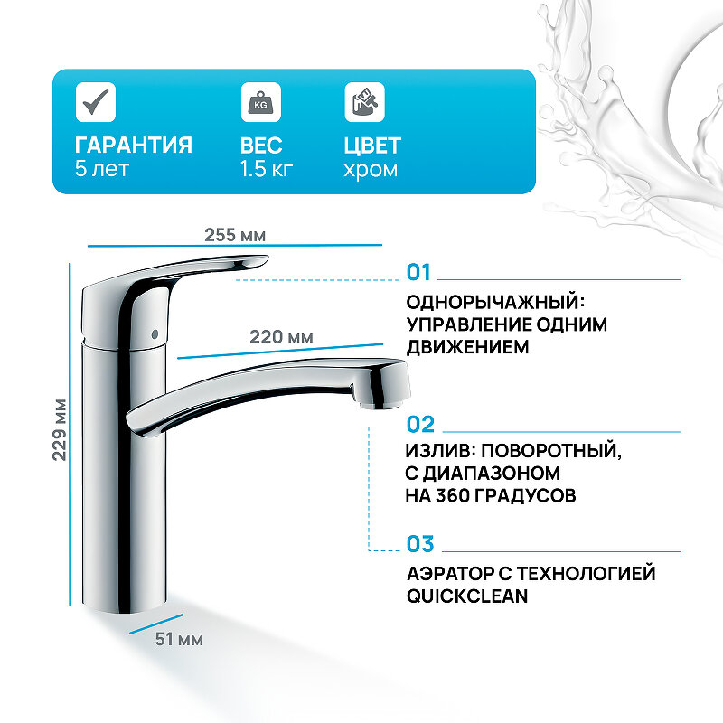 Смеситель для мойки Hansgrohe - фото №5