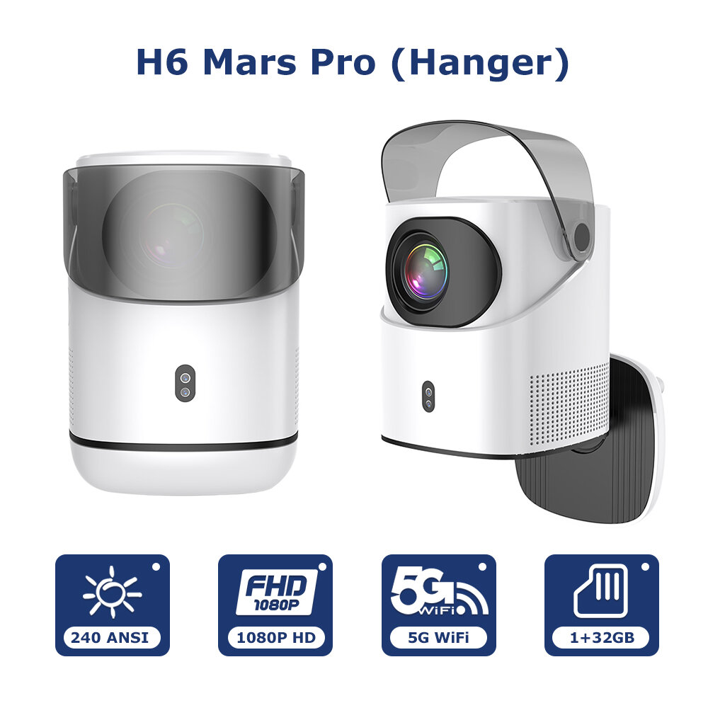 Светодиодный проектор Feilimud-H6 Mars Pro Hanger full HD 1080p 1500ANSI andr или ide 32 ГБ интеллектуальный автоматический