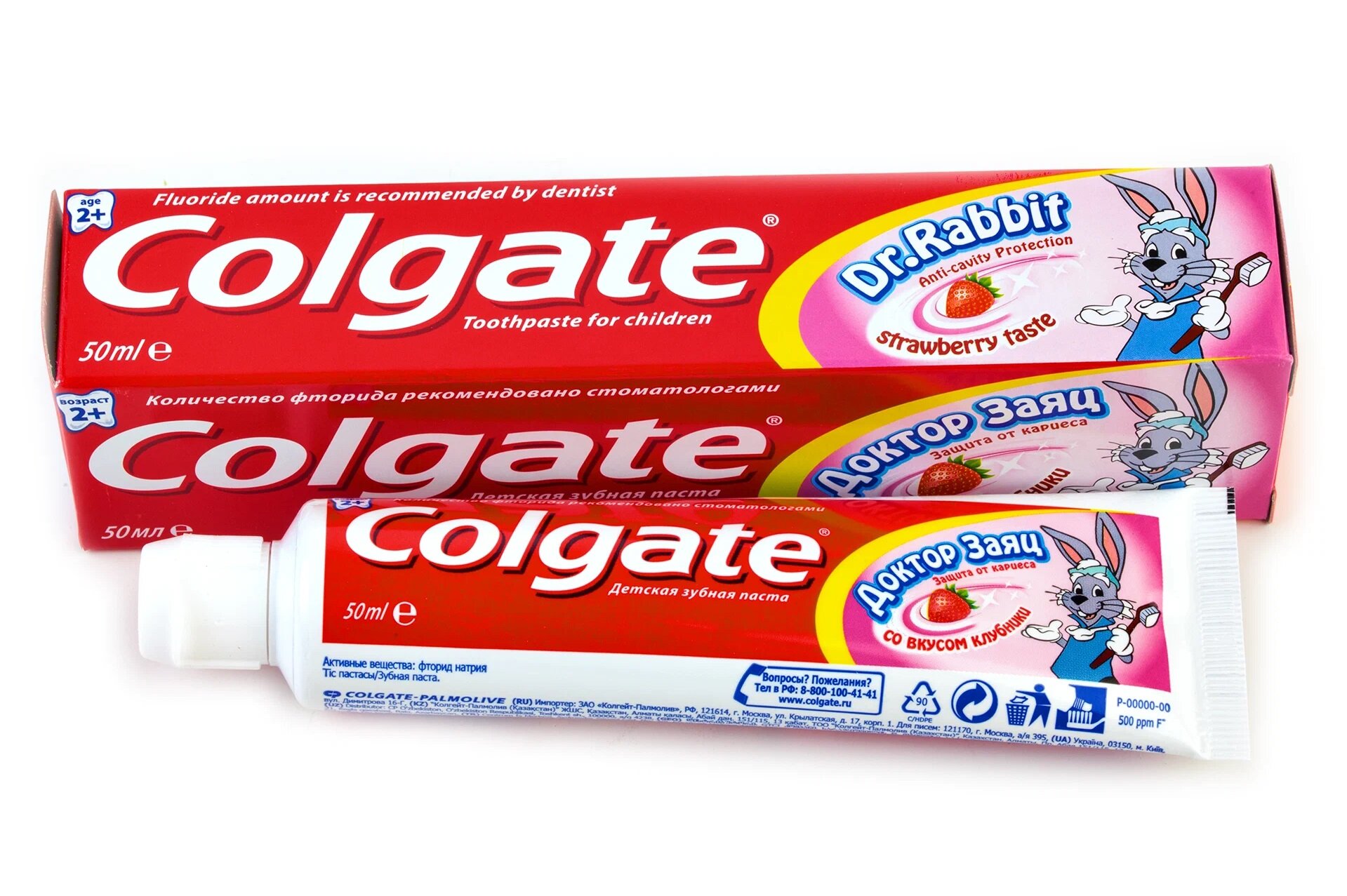 Зубная паста COLGATE Доктор заяц 50мл детская вкус клубники