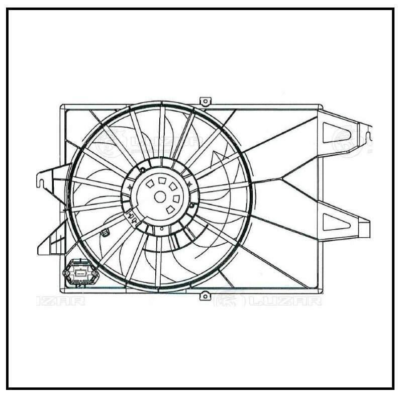 Электровентилятор охлаждения для автомобилей Mondeo III (00-) 1.8i/2.0i (с кожухом) LUZAR - фото №7