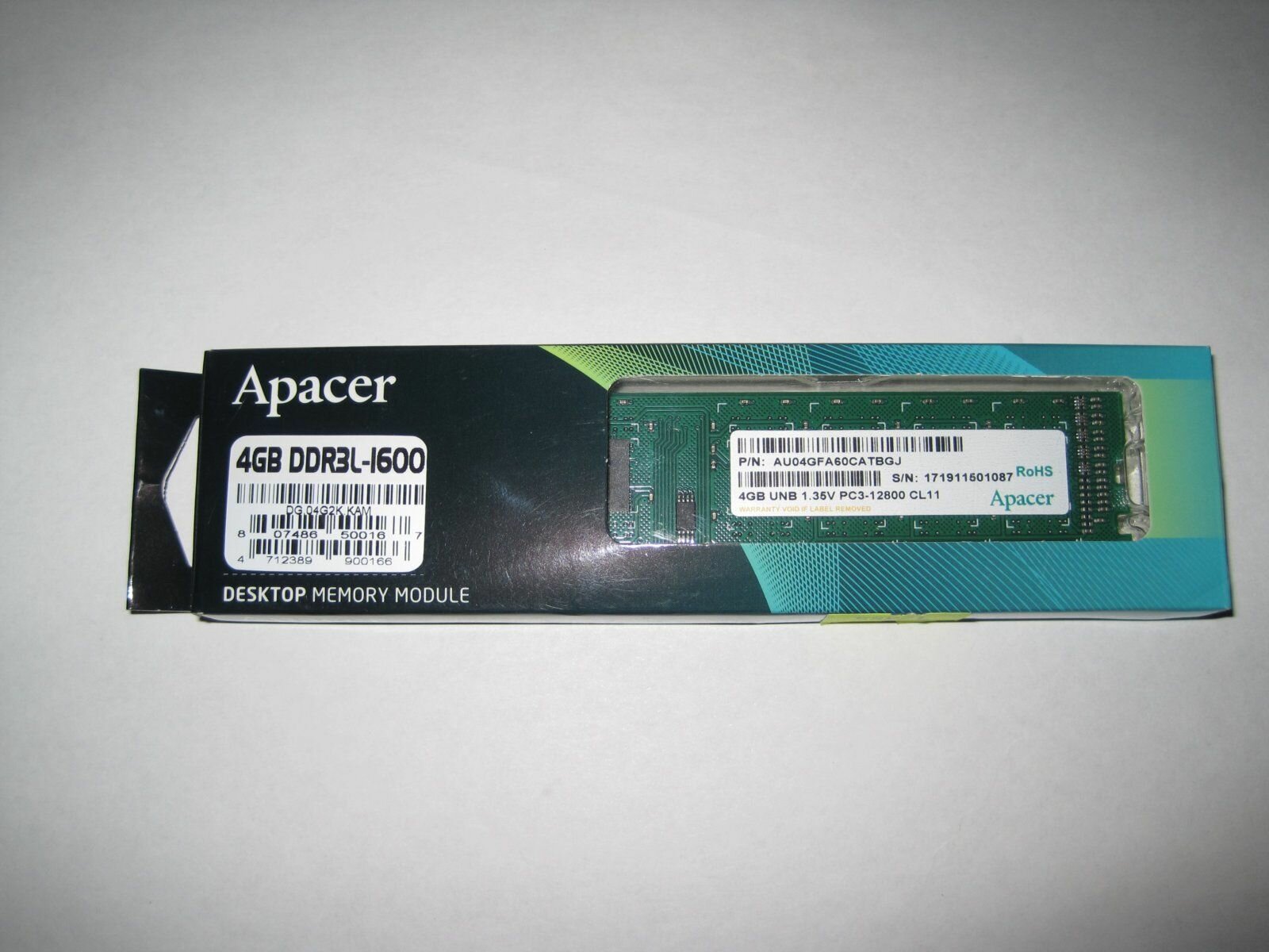 Модуль памяти DDR3 4GB Apacer PC3L-12800 1600MHz CL11 1.35V 512x8 RTL - фото №7