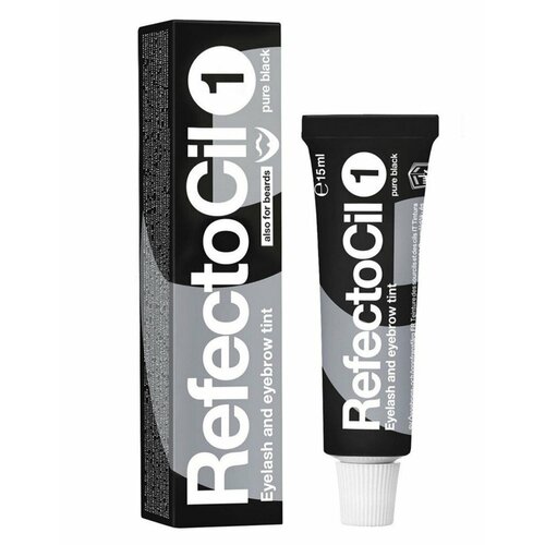 RefectoCil Крем-краска для бровей и ресниц №1 Pure Black (черный) 15мл refectocil eyelash and eyebrow tint хна для бровей и ресниц 4 каштан 15мл