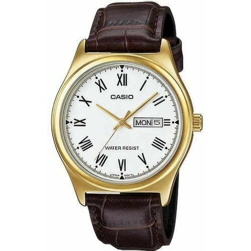 Наручные часы CASIO, золотой, коричневый наручные часы casio collection mtp v006gl 7b золотой белый