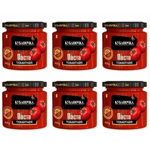Кубаночка Паста томатная, 200 г, 6 шт