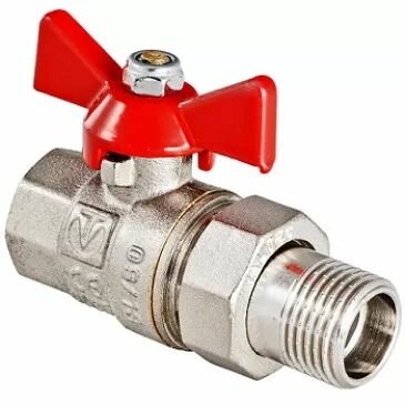 Кран шаровой Valtec Base VT.227 1 1/4 Ду32 Ру25 внутренняя-наружная резьба прямой с полусгоном