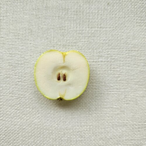 Игольница-магнит/магнитный держатель Яблочная долька зеленая мочалка multidom детская яблочная долька
