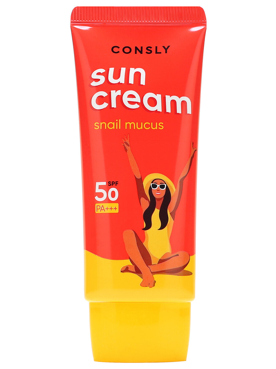 Солнцезащитный крем для лица и тела Consl с муцином улитки для комбинированной и жирной кожи SPF50+/PA+++ 50мл