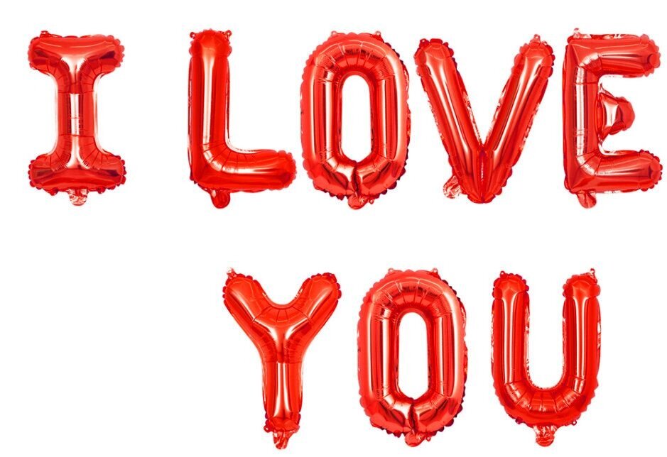 Набор шаров-букв (17'/43 см) Мини-Надпись "I Love You", Красный, 1 шт. в упак.