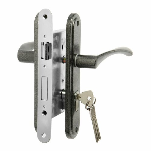 Замок врезной LOCKLAND RD007, с ручкой, цвет графит (1шт.)
