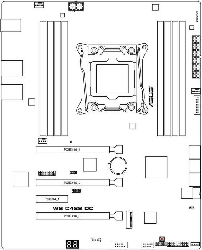 Материнская плата ASUS WS C422 DC /R1.03/LGA-2066, ATX,8DIMM,5PCIE (90SB08J0-M0XBN1)