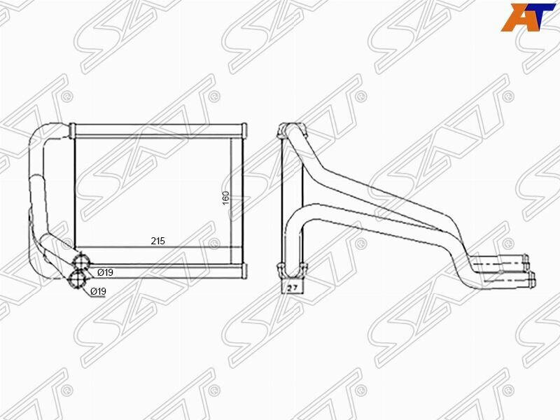 Радиатор отопителя салона HYUNDAI ELANTRA 10-/I 30 12-/KIA CEED 12- SAT киа сид