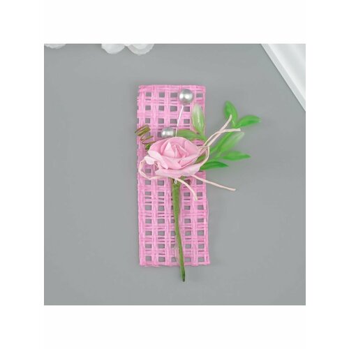 Букет декоративный Розочка 5х9 см розовый 490₽