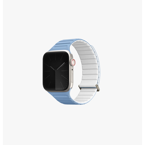 Ремешок Uniq Revix Evo для Apple Watch 41/40/38 мм, цвет синий/белый (POWDER BLUE/WHITE) белый, голубой, размер XXL (запястье более 200 мм), XS (запястье 120–135 мм), L (запястье 160–180 мм), М (запястье 150–160 мм)