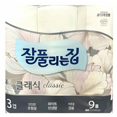 Туалетная бумага Mirae из первичной целлюлозы, 3 слоя, 25 м, 9 рулонов