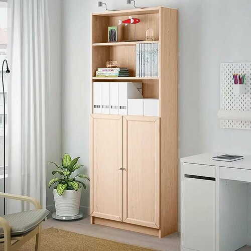 Шкаф стеллаж Стоп Мебель Билли 23 80х30х202 Дуб молочный 11980₽