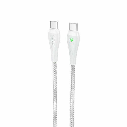 Кабель Borofone BX100 Advantage, Type-C/Type-C, 60Вт, 100см, 3A, серый, 1 шт кабель usb type c borofone bx34 advantage черный