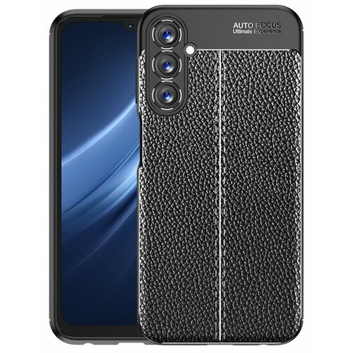 Накладка силиконовая для Samsung Galaxy A24 A245 под кожу чёрная накладка пластиковая для samsung galaxy a24 4g a245 с силиконовой окантовкой чёрная