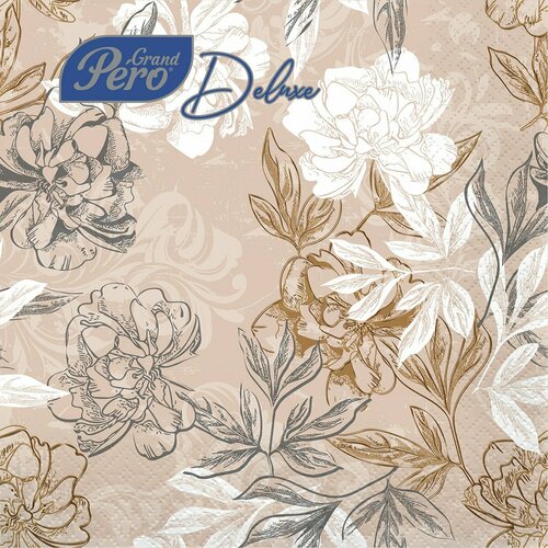 Салфетки бумажные сервировочные GrandPero Deluxe Сонет трехслойные 20 шт 839₽