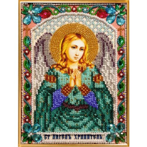 Набор для вышивания бисером с камнями и жемчугом К-07 Икона Св Ангел-Хранитель 13х18 890₽