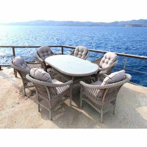 Обеденный комплект плетеной мебели с подушками Afina Garden T217LV-217 Beige 61 164450₽
